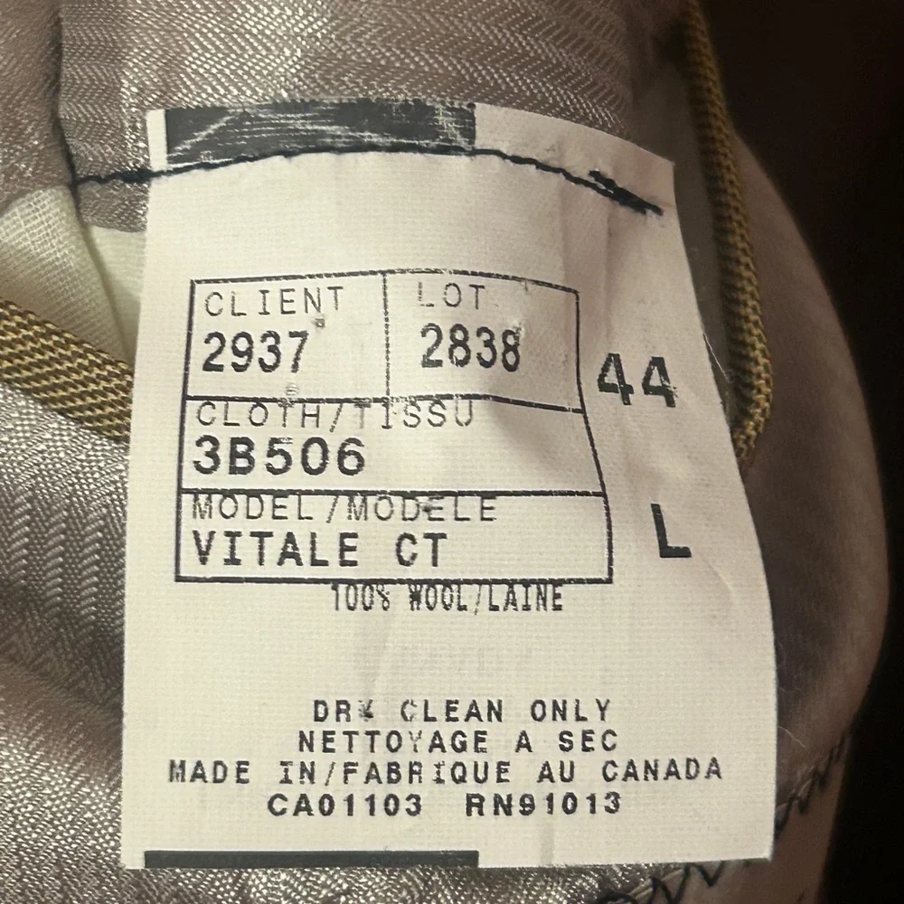 Jack Victor Tan Blazer Sport Coat Jacket Men's 44L Wool-Linen Classic Tailored